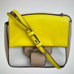 REED KRAKOFF Leather Crossbody Bag Handbag Yellow Cream Tan